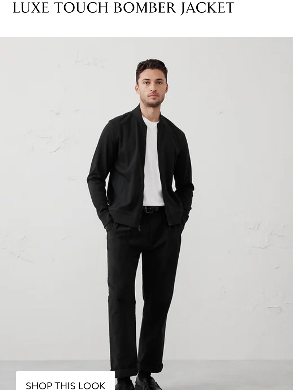 Banana Republic Luxe Touch BomberJacket Black Size XL